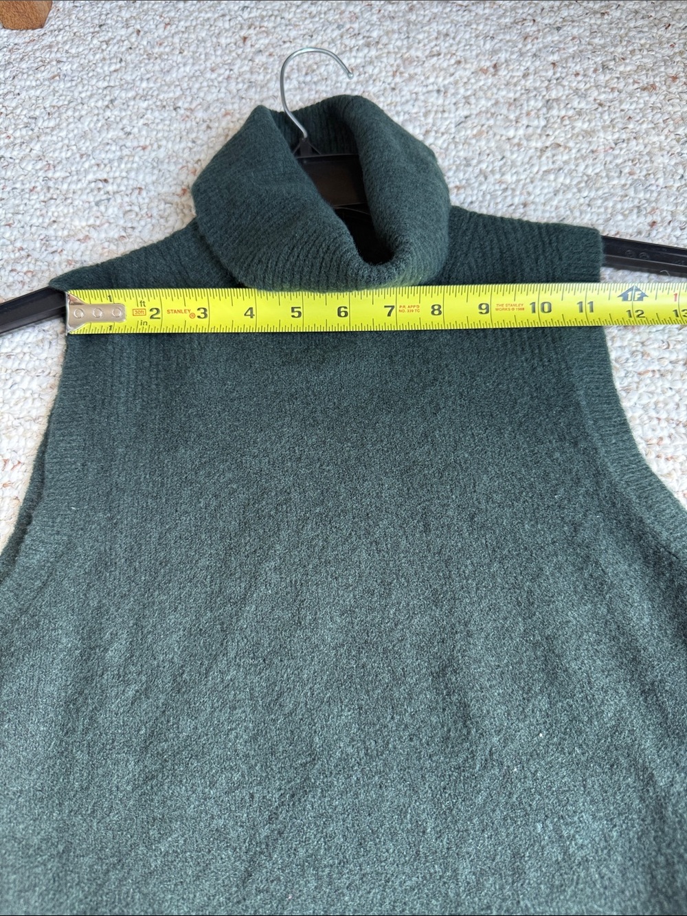 White House Black Market Soft Turtleneck Peplum In Green Spruce New small - Picture 10 of 14